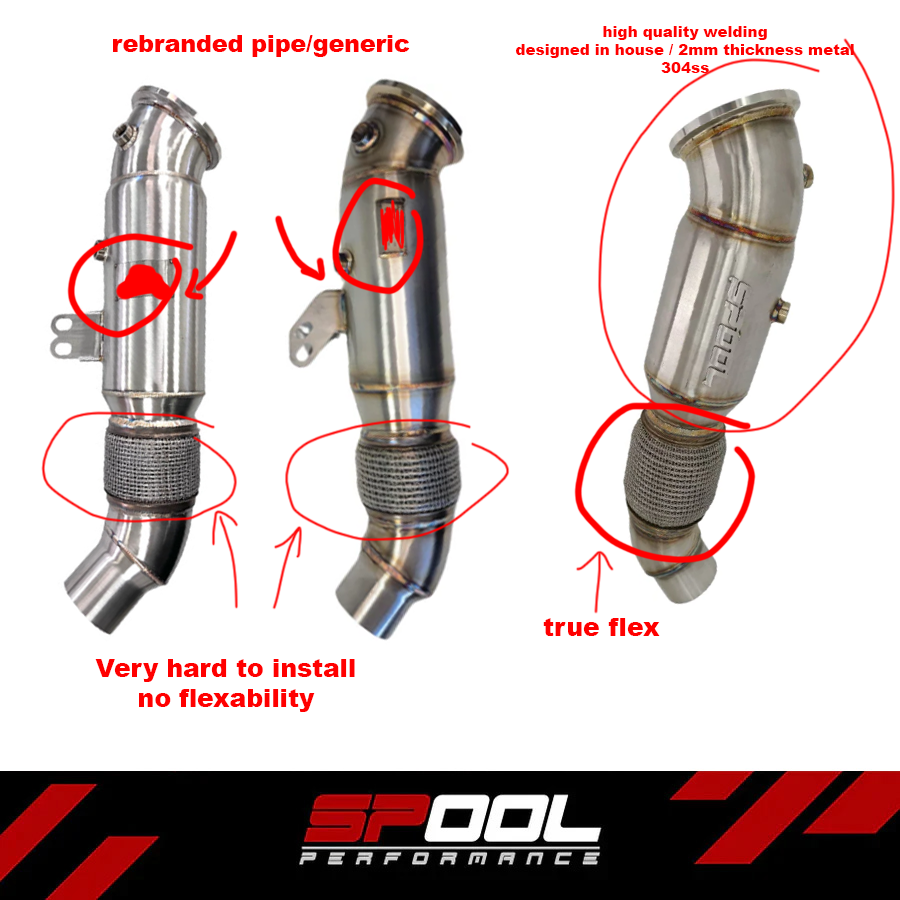 Spool B58 5 inch Catted 200 Cell Downpipe