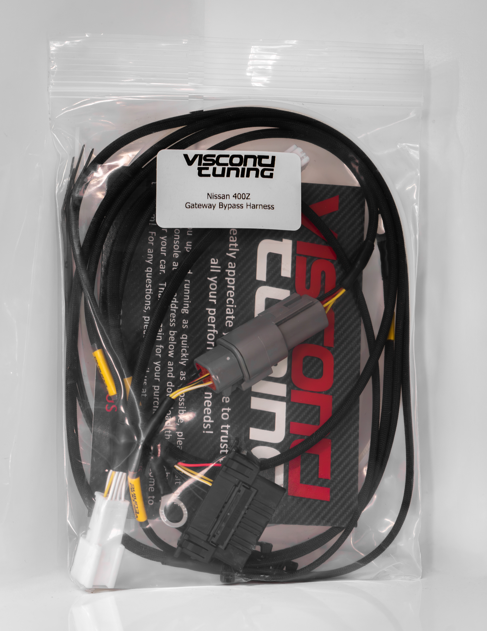 Visconti Tuning Nissan Z gateway bypass wiring harness in retail packaging
