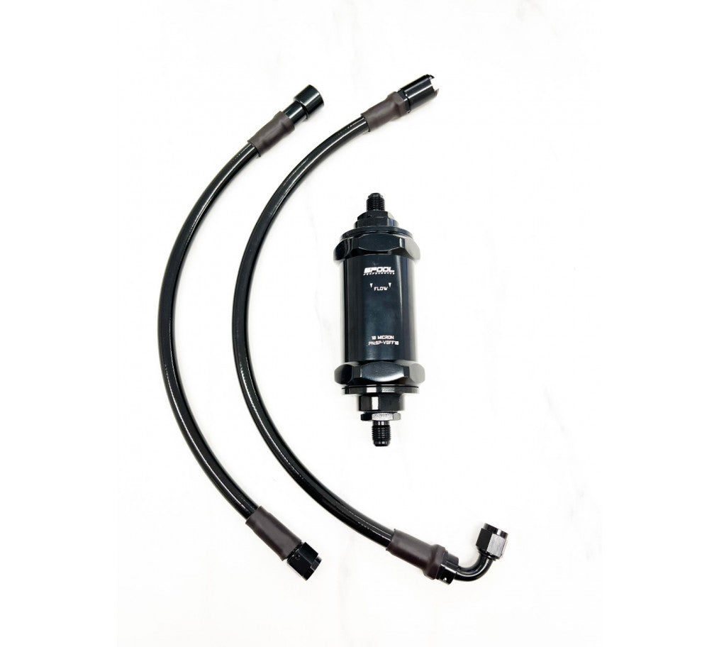 BMW [N54/N55] E9X/E8X/E6X High Performance Stainless Steel 10 Micron In-Line Filter Unit