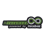Racebox racemode powered by Racebox elongated velcro patch close-up