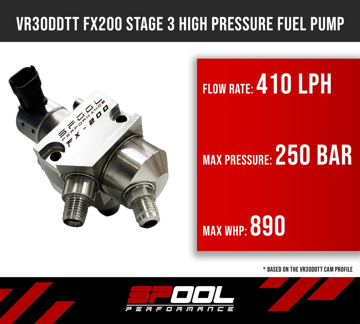 Spool FX-200 Stage 3 Upgraded High Pressure Pump [VR30DDTT] | Racebox